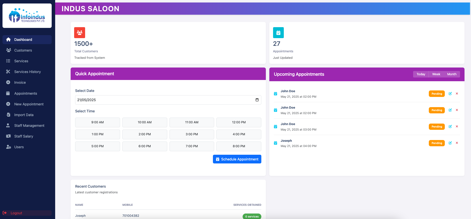 TechGlow Dashboard